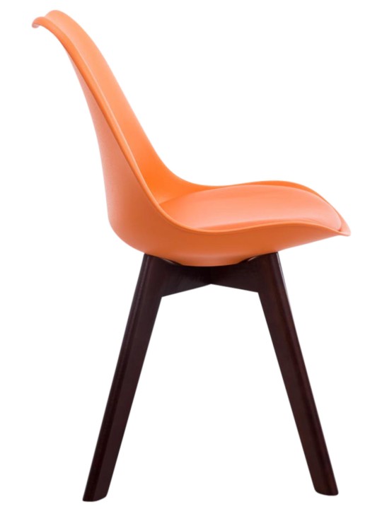 Set van 4 bezoekersstoelen Borneo V2 walnoot kunstleer, oranje