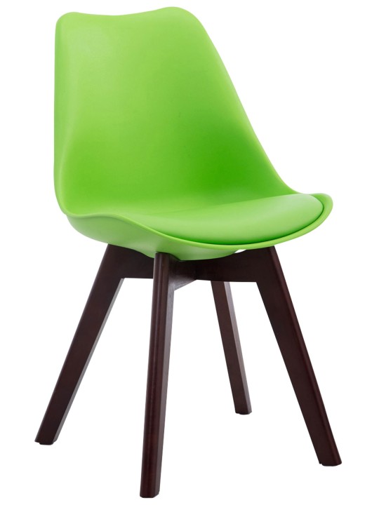 Set van 4 bezoekersstoelen Borneo V2 walnoot kunstleer, groen Set van 4 bezoekersstoelen Borneo V2 walnoot kunstleer, groen