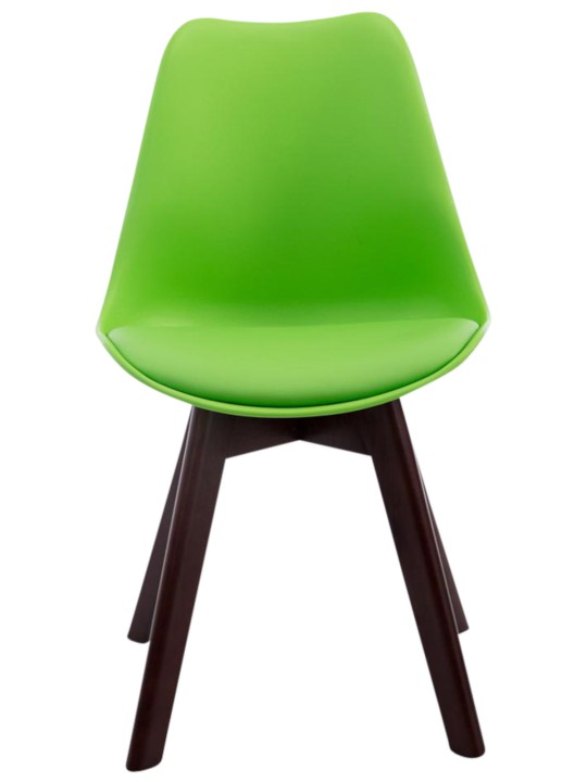 Set van 4 bezoekersstoelen Borneo V2 walnoot kunstleer, groen Set van 4 bezoekersstoelen Borneo V2 walnoot kunstleer, groen