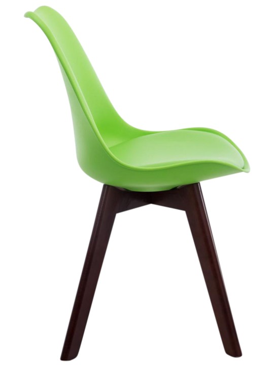 Set van 4 bezoekersstoelen Borneo V2 walnoot kunstleer, groen Set van 4 bezoekersstoelen Borneo V2 walnoot kunstleer, groen
