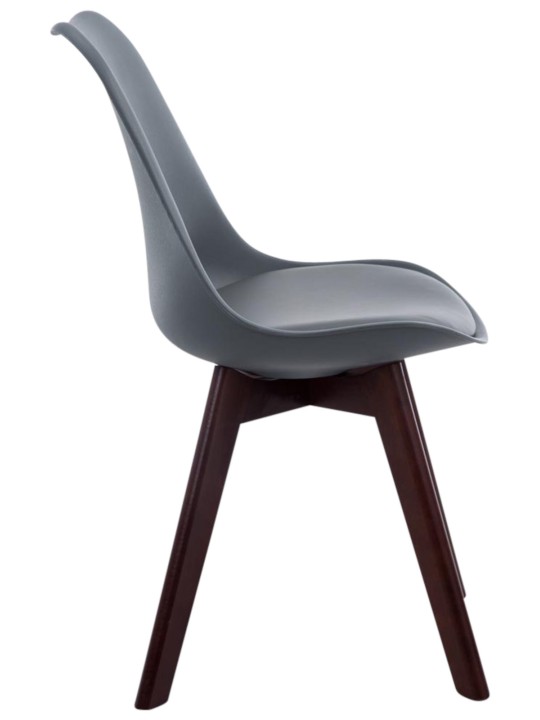 Set van 4 bezoekersstoelen Borneo V2 walnoot kunstleer, grijs