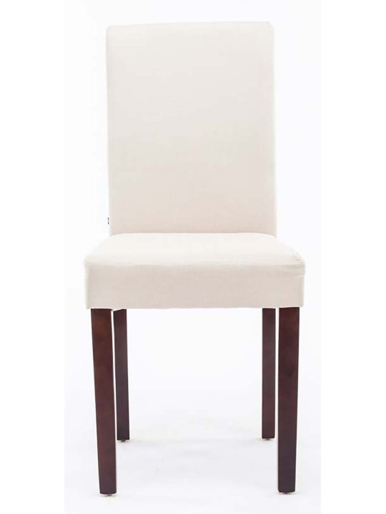 Set van 4 eetkamerstoelen Ina stof cappuccino, crème