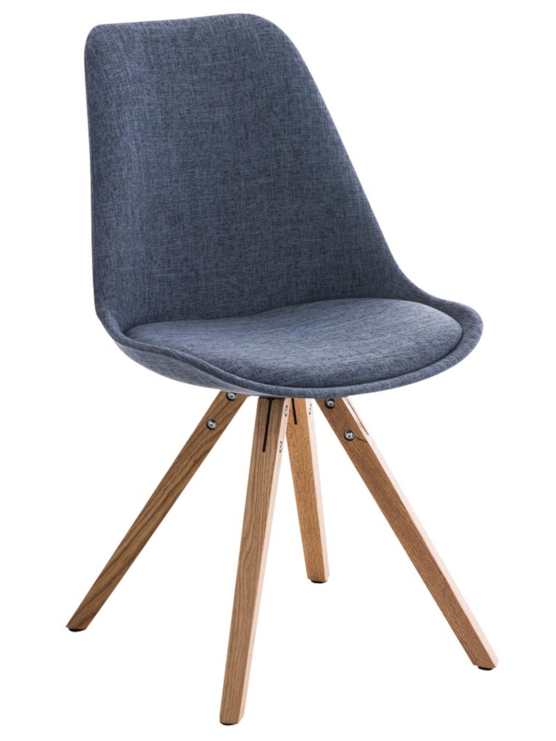 Stoel Pegleg stof Vierkant naturel, blauw