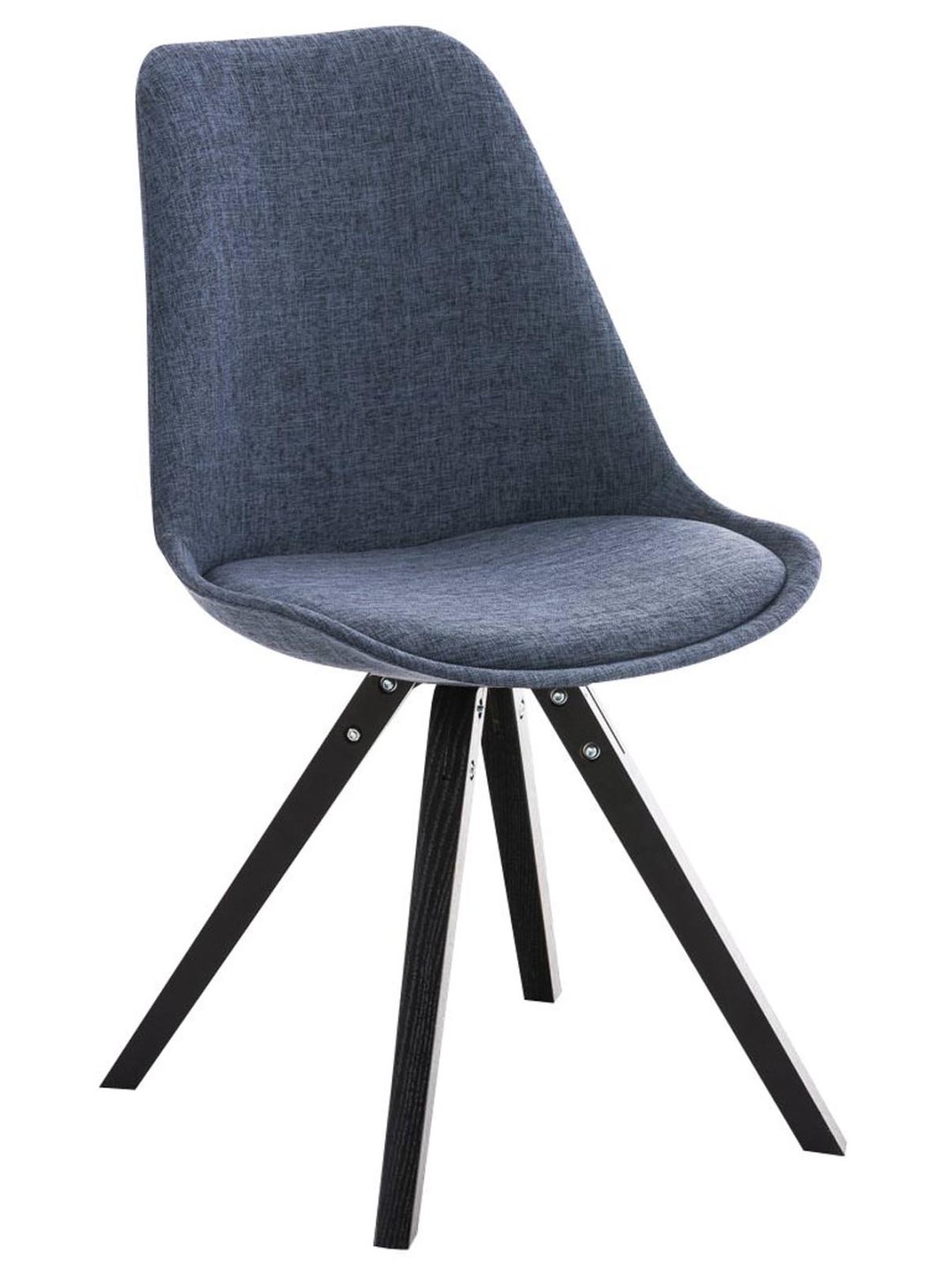 Stoel Pegleg Stof Vierkant, blauw