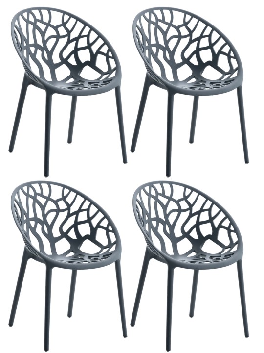 Set van 4 stoelen Hope, antraciet