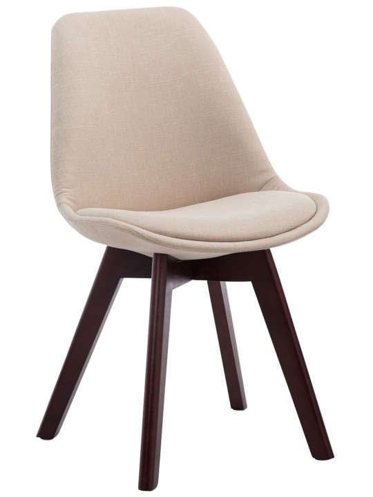 Set van 4 bezoekersstoelen Borneo V2 walnoot stof, crème Set van 4 bezoekersstoelen Borneo V2 walnoot stof, crème