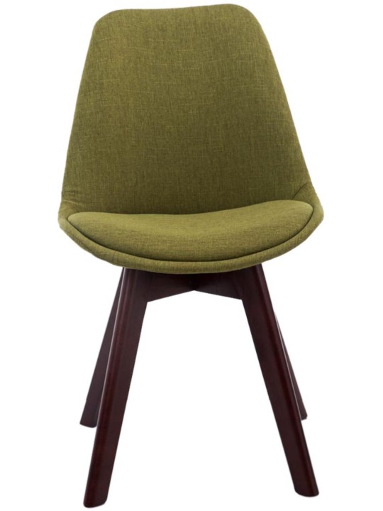 Set van 4 bezoekersstoelen Borneo V2 walnoot stof, groen Set van 4 bezoekersstoelen Borneo V2 walnoot stof, groen
