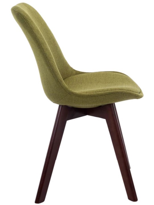 Set van 4 bezoekersstoelen Borneo V2 walnoot stof, groen Set van 4 bezoekersstoelen Borneo V2 walnoot stof, groen