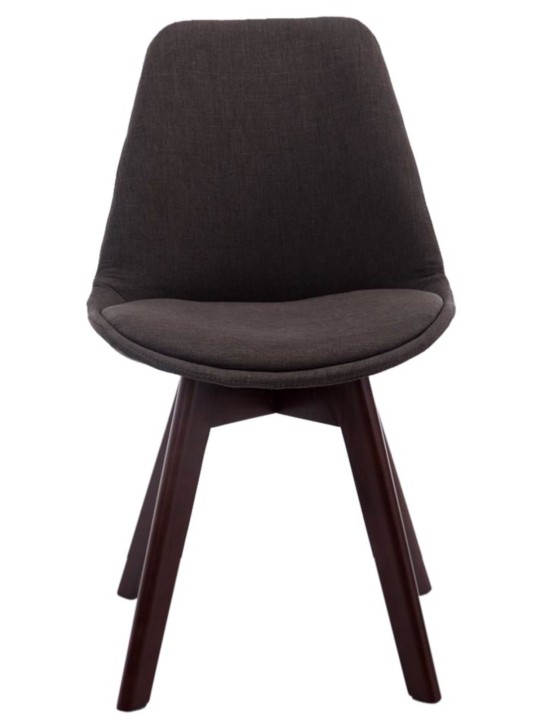 Set van 4 bezoekersstoelen Borneo V2 walnoot stof, donkergrijs