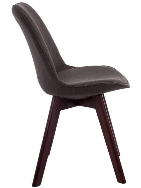 Set van 4 bezoekersstoelen Borneo V2 walnoot stof, donkergrijs