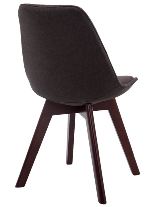 Set van 4 bezoekersstoelen Borneo V2 walnoot stof, donkergrijs