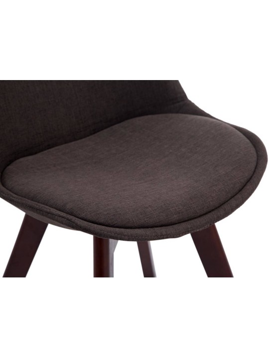 Set van 4 bezoekersstoelen Borneo V2 walnoot stof, donkergrijs