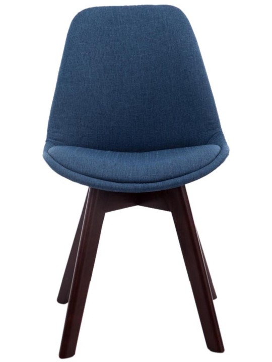 Set van 4 bezoekersstoelen Borneo V2 walnoot stof, blauw Set van 4 bezoekersstoelen Borneo V2 walnoot stof, blauw