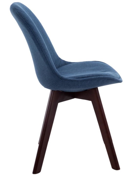 Set van 4 bezoekersstoelen Borneo V2 walnoot stof, blauw Set van 4 bezoekersstoelen Borneo V2 walnoot stof, blauw