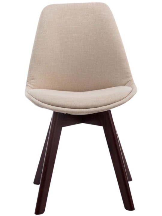 Set van 4 bezoekersstoelen Borneo V2 walnoot stof, crème Set van 4 bezoekersstoelen Borneo V2 walnoot stof, crème
