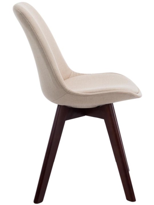 Set van 4 bezoekersstoelen Borneo V2 walnoot stof, crème Set van 4 bezoekersstoelen Borneo V2 walnoot stof, crème