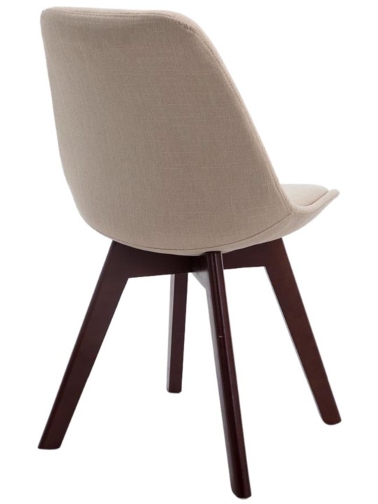 Set van 4 bezoekersstoelen Borneo V2 walnoot stof, crème Set van 4 bezoekersstoelen Borneo V2 walnoot stof, crème