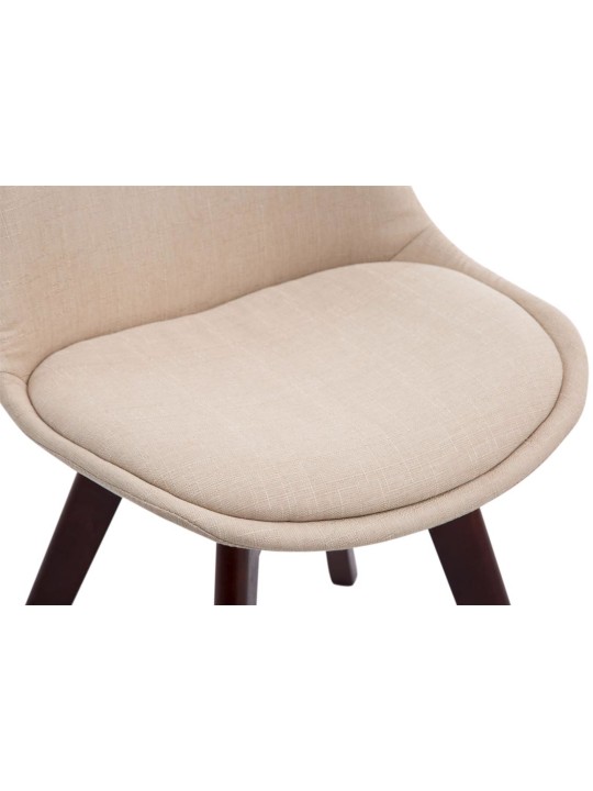 Set van 4 bezoekersstoelen Borneo V2 walnoot stof, crème Set van 4 bezoekersstoelen Borneo V2 walnoot stof, crème