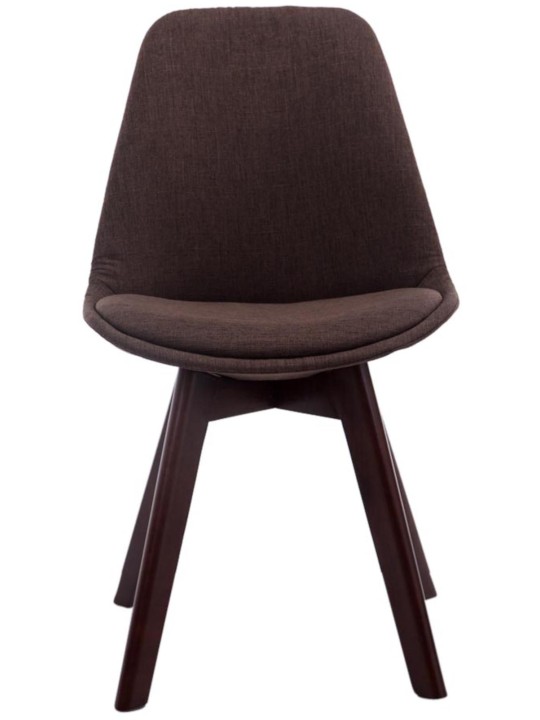 Set van 4 bezoekersstoelen Borneo V2 walnoot stof, bruin
