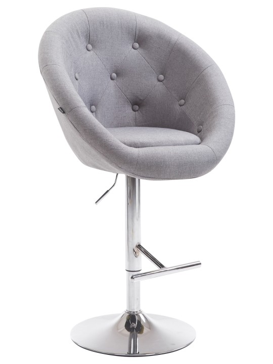 Barkruk London V2 stof chroom, grijs