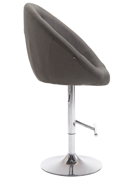 Barkruk London V2 stof chroom, donkergrijs