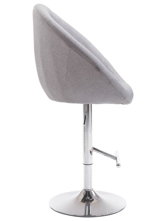 Barkruk London V2 stof chroom, grijs