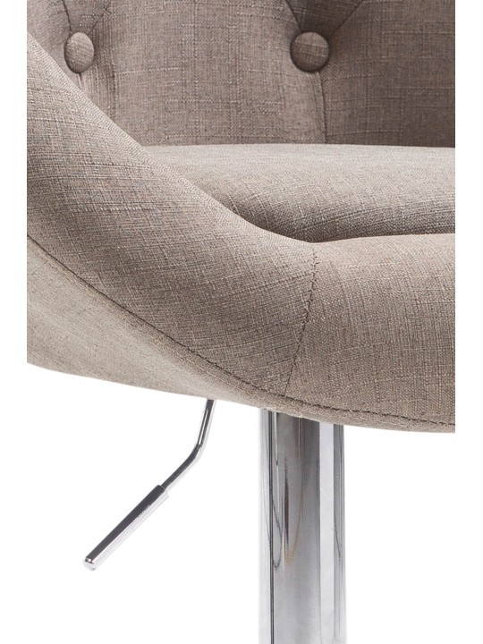 Barkruk London V2 stof chroom, taupe