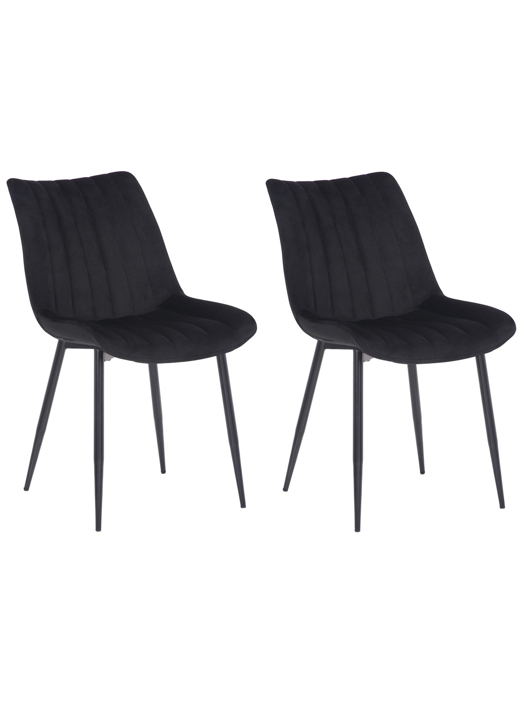 Set van 2 stoelen Rahden fluweel, zwart