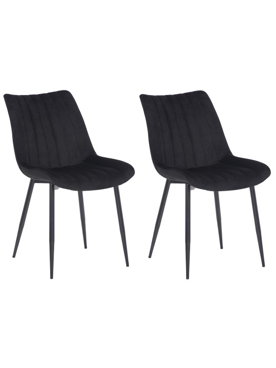 Set van 2 stoelen Rahden fluweel, zwart