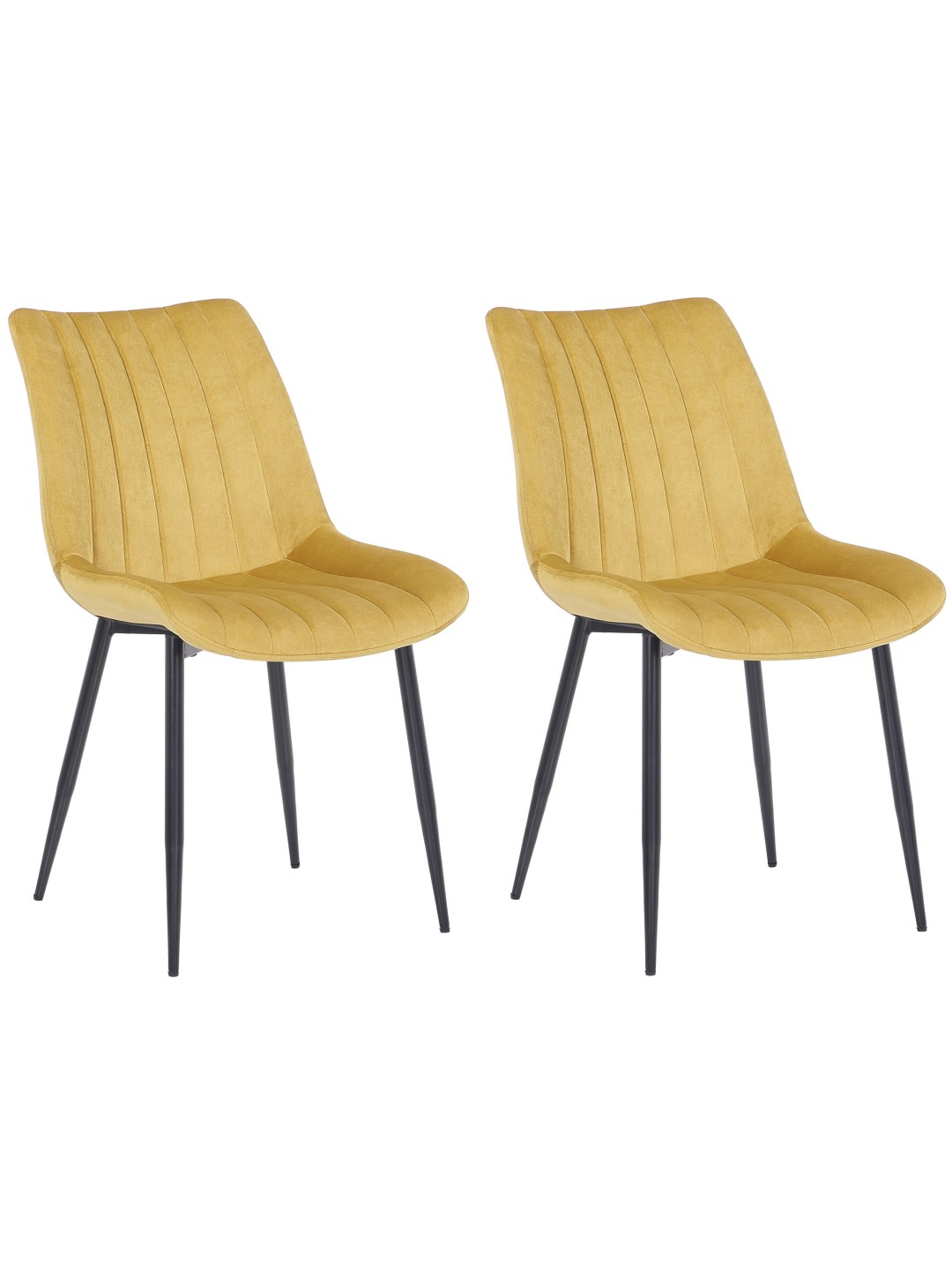 Set van 2 stoelen Rahden fluweel, geel