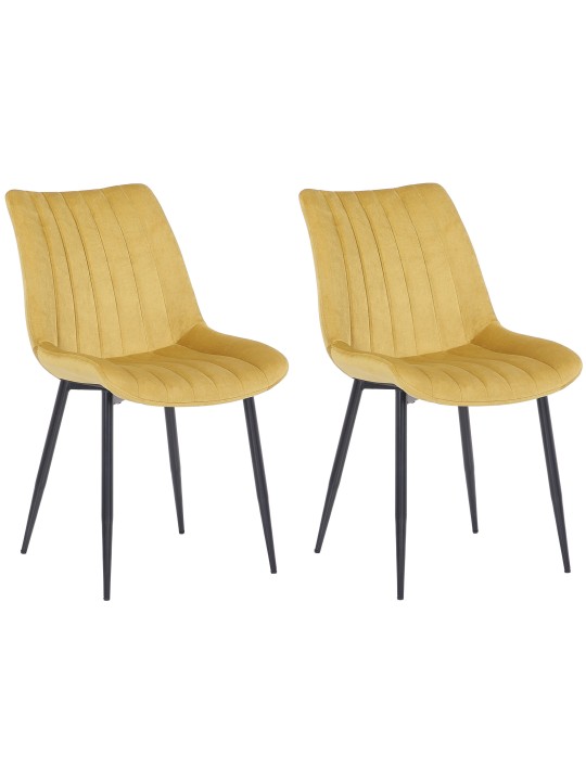 Set van 2 stoelen Rahden fluweel, geel
