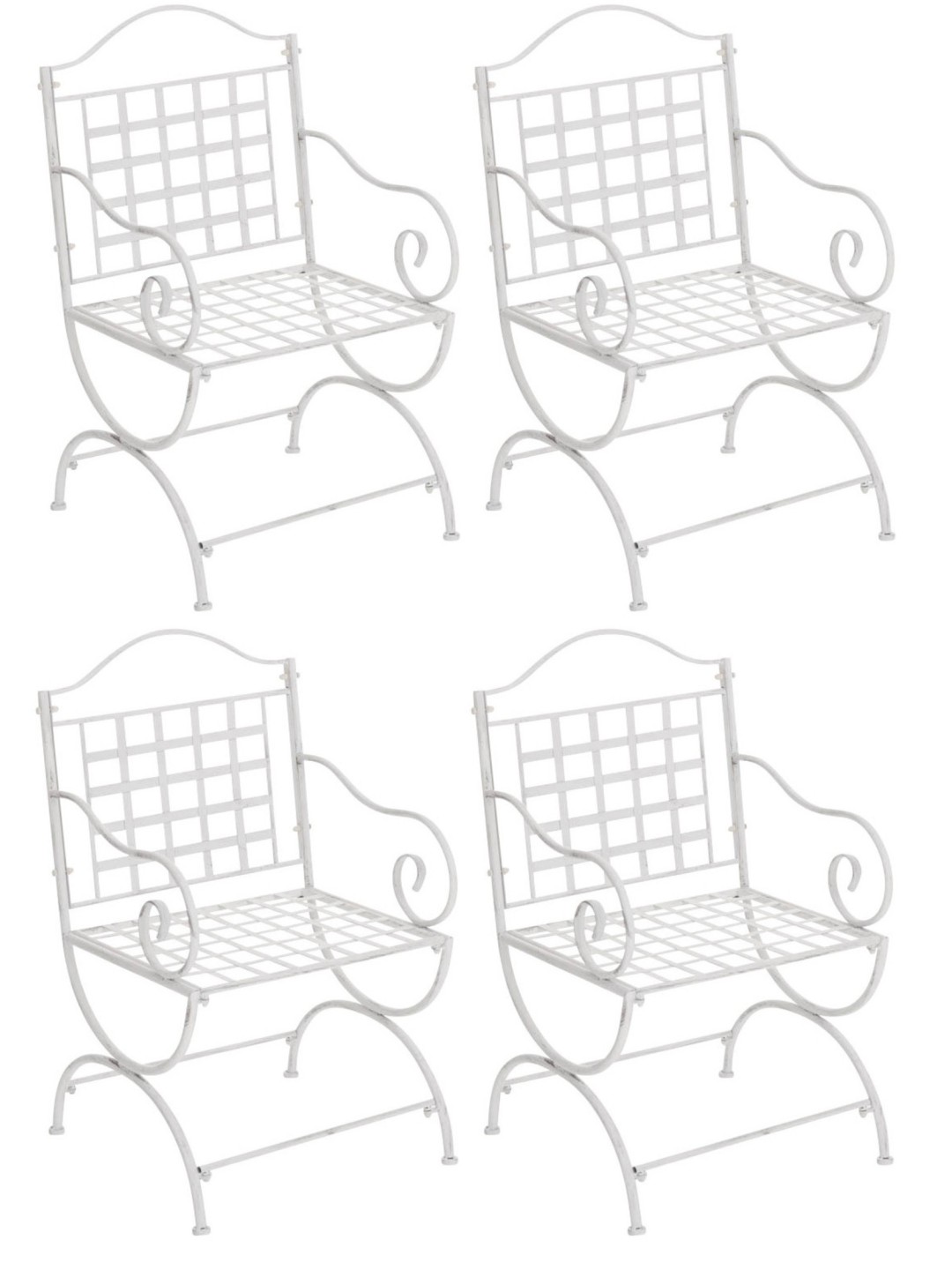 Set van 4 stoelen Lotta, antiek wit