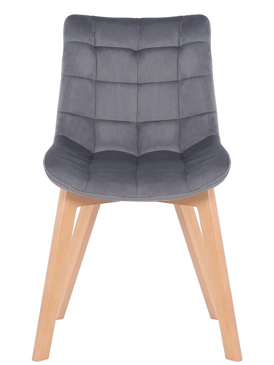 Set van 2 eetkamerstoelen Passaic fluweel, grijs