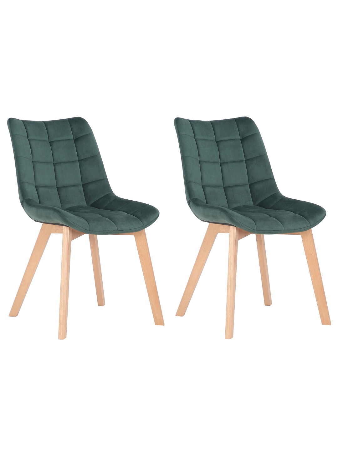 Set van 2 eetkamerstoelen Passaic fluweel, groen