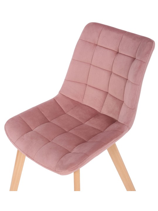 Set van 2 eetkamerstoelen Passaic fluweel, roze