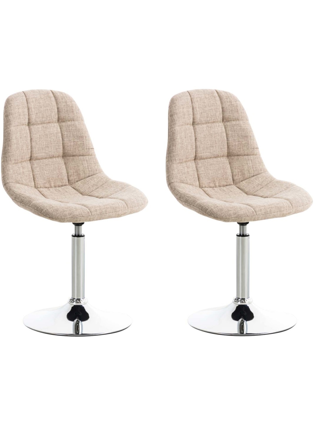 Set van 2 stoelen Emil stof, crème