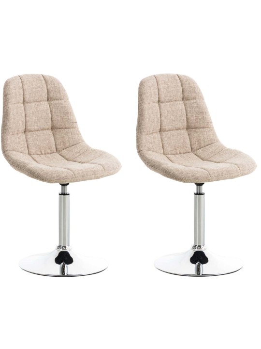 Set van 2 stoelen Emil stof, crème