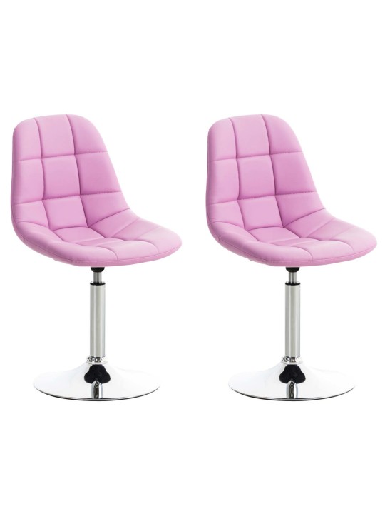 Set van 2 stoelen Emil kunstleer, roze Set van 2 stoelen Emil kunstleer, roze