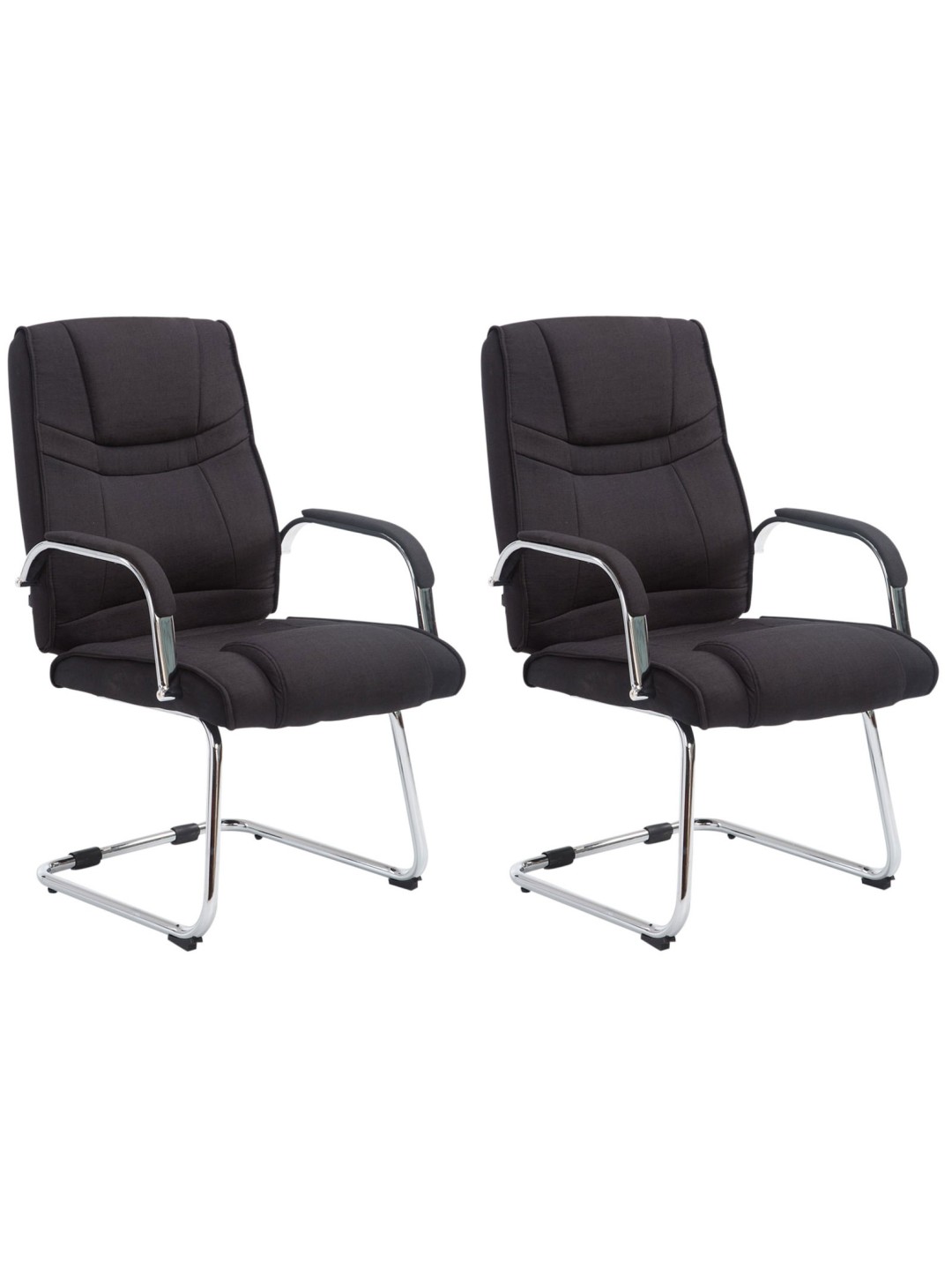 Set van 2 stoelen Attila stof, zwart