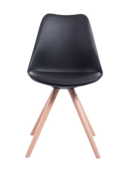 Set van 4 stoelen Toulouse kunstleer rond naturel, zwart