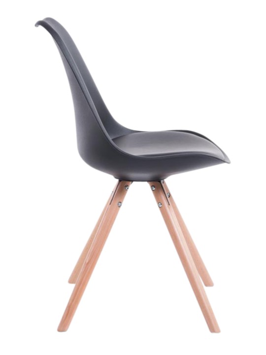 Set van 4 stoelen Toulouse kunstleer rond naturel, zwart