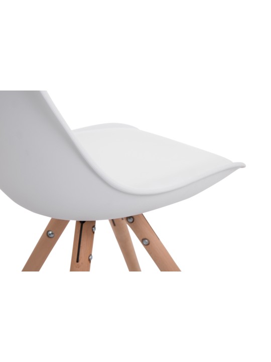 Set van 4 stoelen Toulouse kunstleer rond naturel, wit