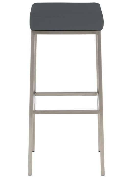 Set van 2 barkrukken Montreal 80 kunstleer roestvrij staal, grijs