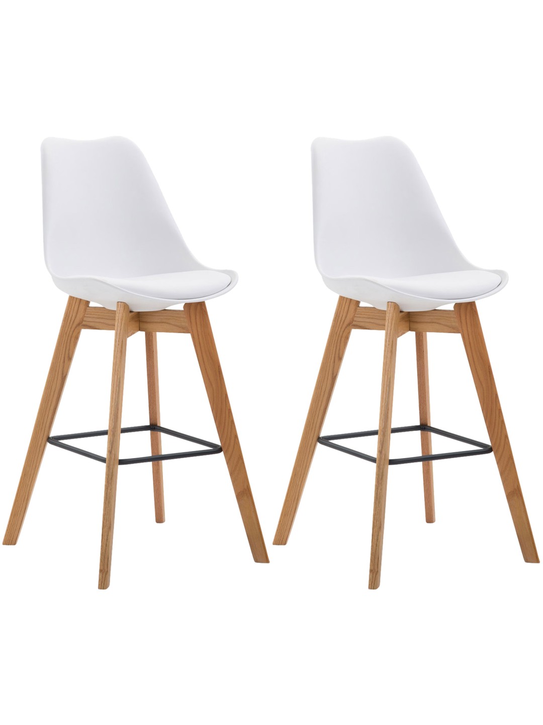 Set van 2 barkrukken Metz kunststof naturel, wit