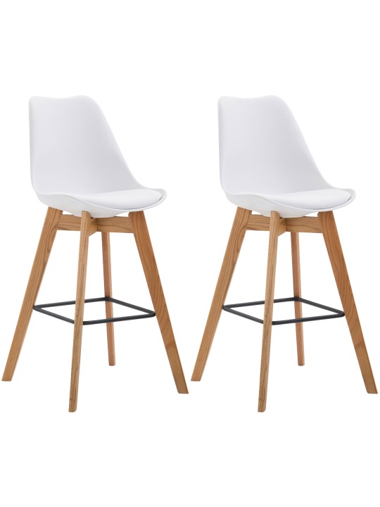 Set van 2 barkrukken Metz kunststof naturel, wit