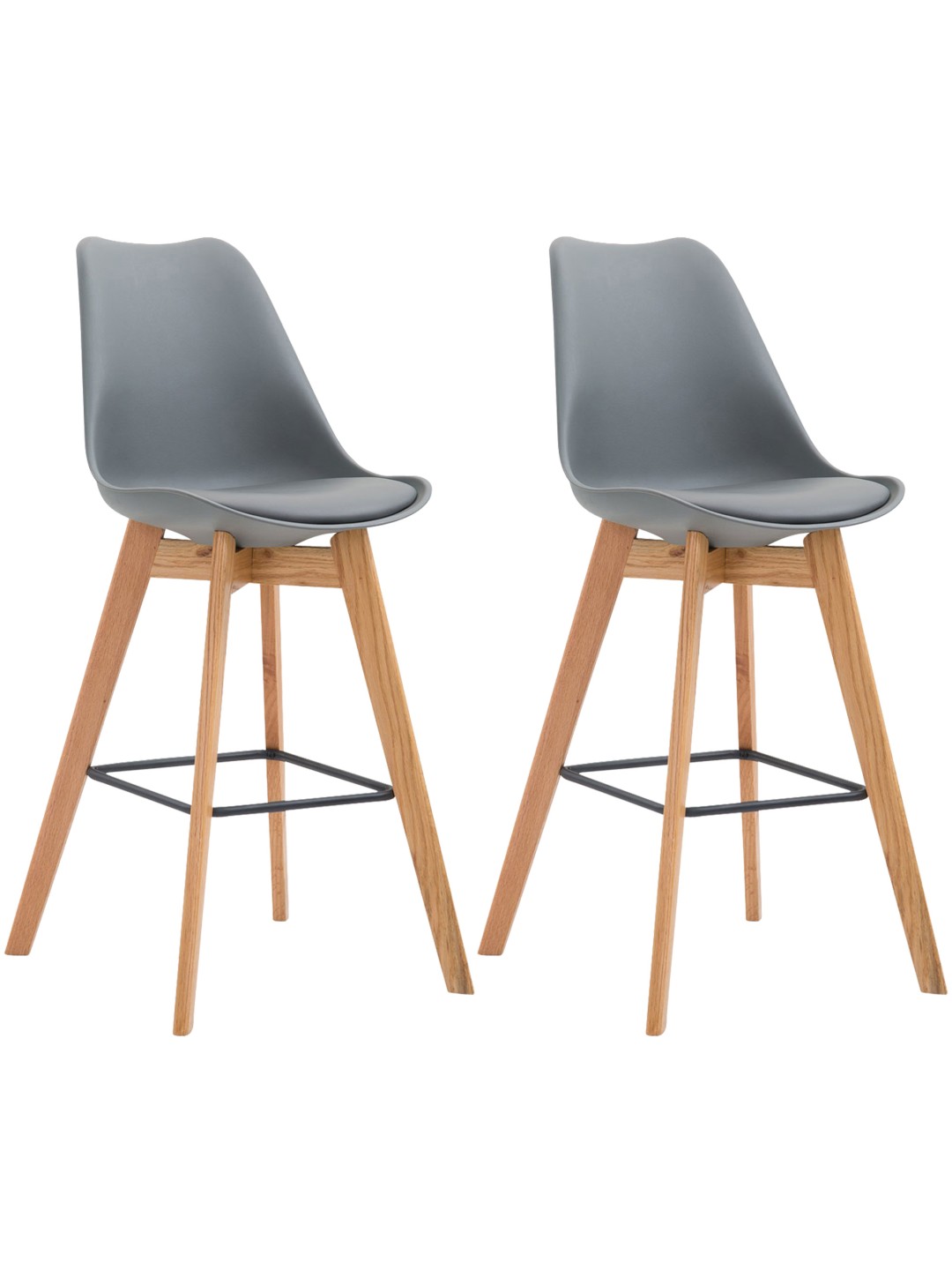 Set van 2 barkrukken Metz kunststof naturel, grijs