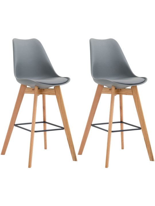 Set van 2 barkrukken Metz kunststof naturel, grijs