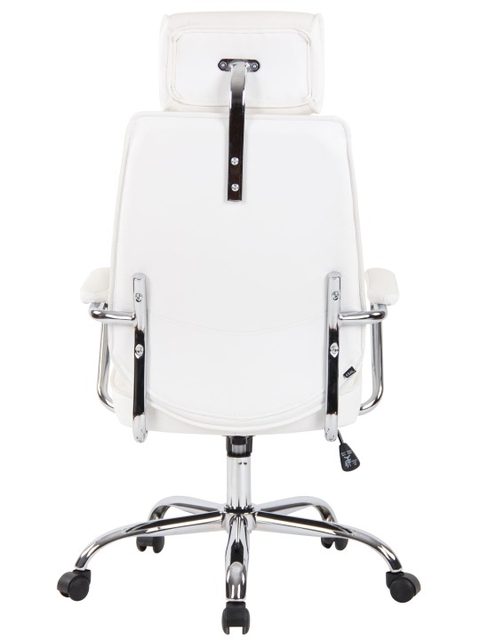 Bureaustoel Rako echt leer, wit