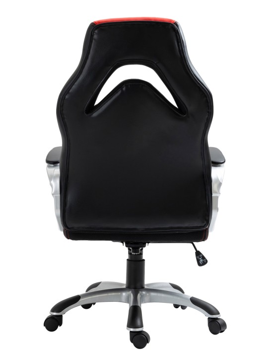 Bureaustoel Foxton kunstleer, zwart/rood