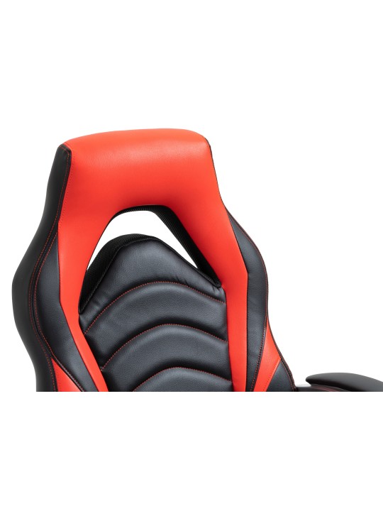 Bureaustoel Foxton kunstleer, zwart/rood